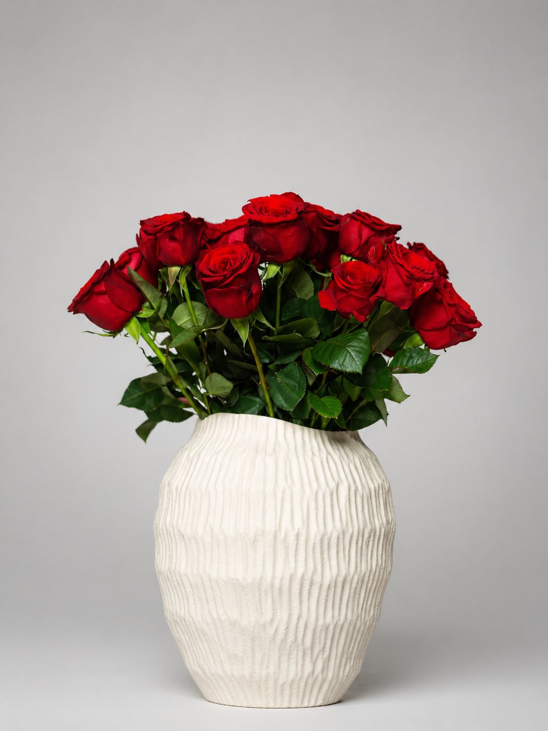Jarras Raiz com Rosas Vermelhas (15 rosas)